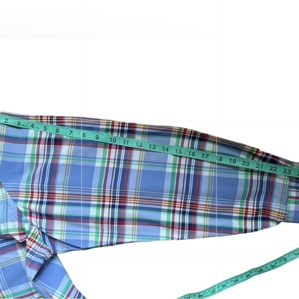 POLO RALPH LAUREN MEN'S NAVY GREEN LONG SLEEVE PLAID OXFORD SHIRT size 2XB. - Picture 7 of 7